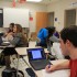 Senior Constantine Kutson works on Google Classroom during a class.