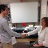 Senior Danny Gordon consults with his teacher for a recommendation.