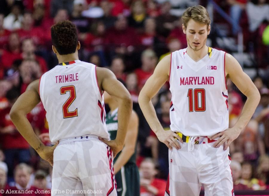 Junior Jake Layman (right) and freshman Melo Trimble (left) are returning for the 2015-2016 season.