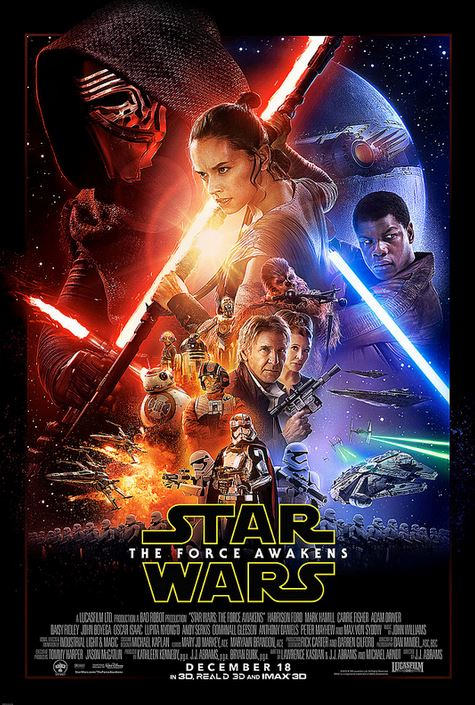 The new The Force Awakens  poster graces theaters worldwide.