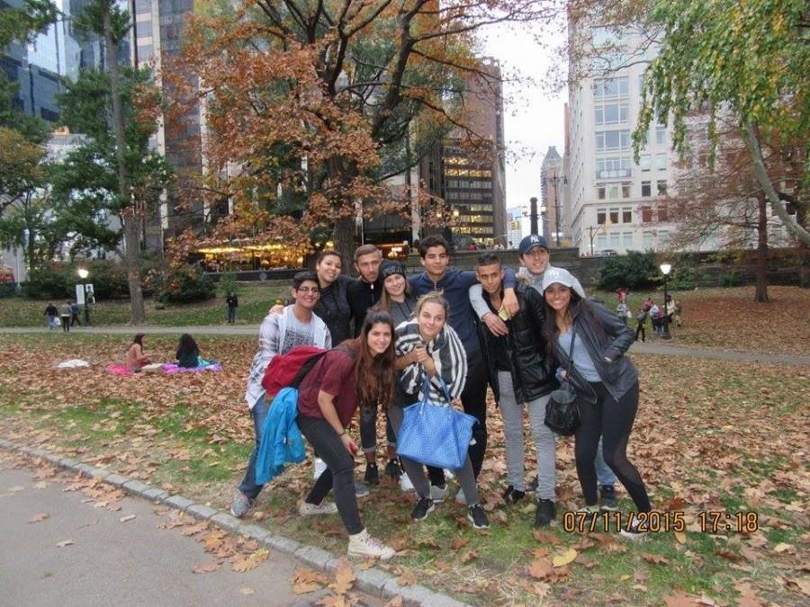 Foreign exchange students enjoy a day in the city.