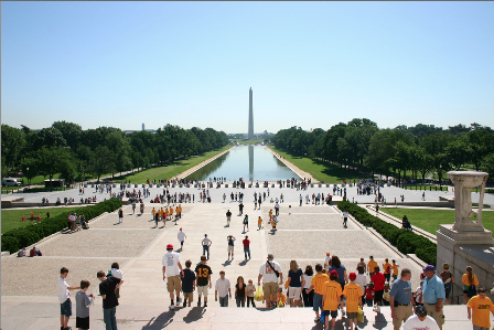 Visitors come from all over the country to see the Washington Monument.