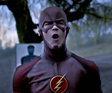 The Flash roars with pride and fury in a scene from the popular show.