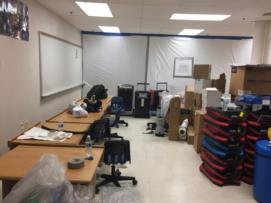 Most of the computer science classrooms are in the process of being repaired.