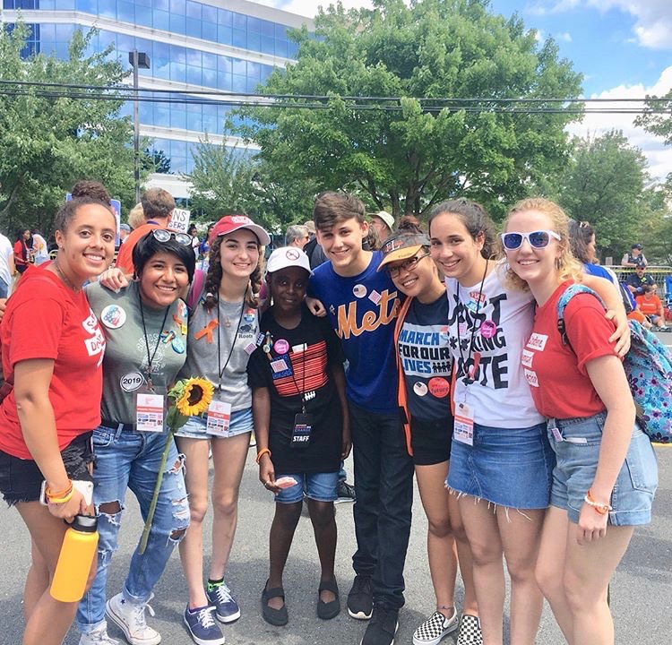 This is Dani and other members of Moco4Change at a protest of the NRA at the NRA headquarters. The new potential protest law will limit student activists’ ability to show their opinions