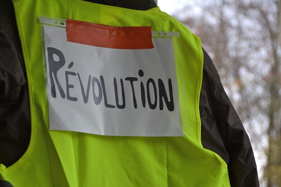 The infamous “gilet jaune” with the French word for revolution taped on the back disrupts a popular                                  