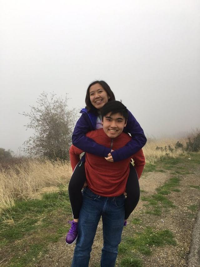 LeAnh Duckett rides on the back of her brother, Tim Duckett on a foggy day during a trip.  The WCHS freshman will miss her brother when he leaves for college soon.