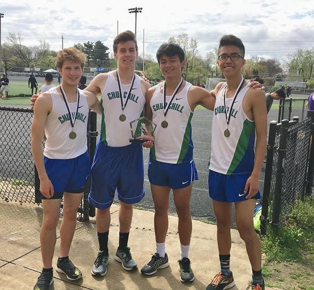 Sam Wank [far left] poses with fellow trackmates before the TC Williams Invitational on May 4th, 2019. Wank runs six days a week, swims for Churchill, and is an important member of Churchill’s varsity track and cross country teams.