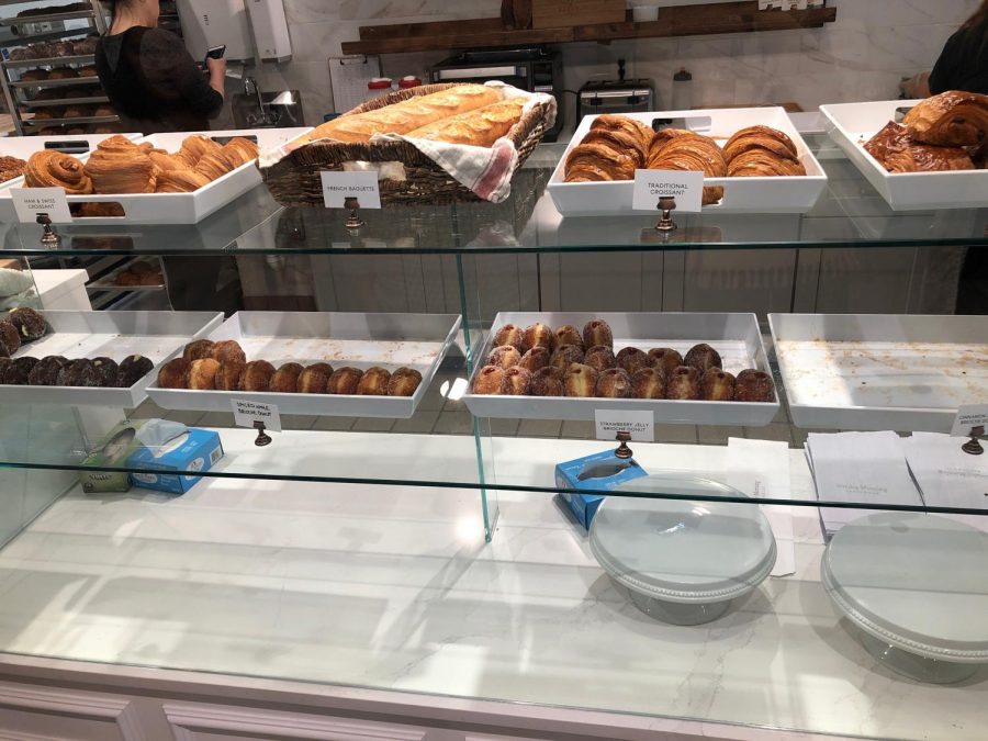 A few of the tasty pastries that the Sunday Morning Bakehouse offers, such as the ham and swiss croissant and strawberry jelly brioche donut.