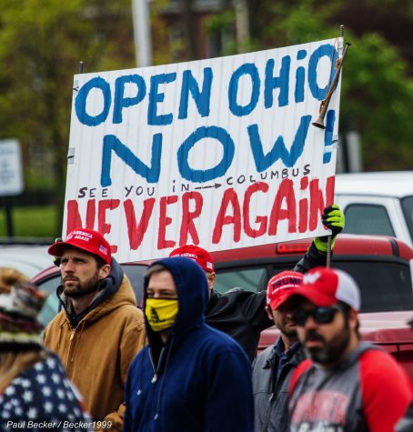 Protestors rally in Ohio, urging for the state to open up again, protesting the current stay at home order.