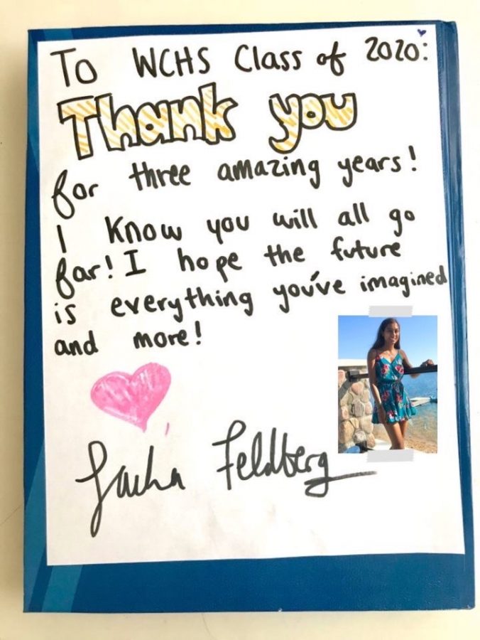 Senior Sacha Feldberg wrote a heartfelt note to the Class of 2020, in lieu of traditional yearbook signings.