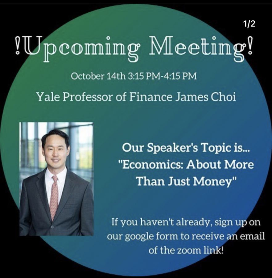 Instagram graphic advertising the VIBE clubs October speaker, James Choi.
