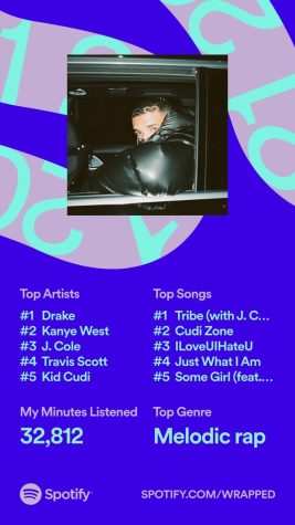 The iconic Spotify Wrapped personal recap that millions of people post on social media is depicted above. Representing some of the things people look forward to the most, their specific top artists and songs.