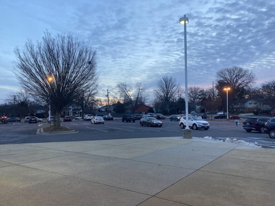 The WCHS parking lot on a school day. Previously, 90 students had permanent spots in the lot, but now those spots are first-come, first-serve.