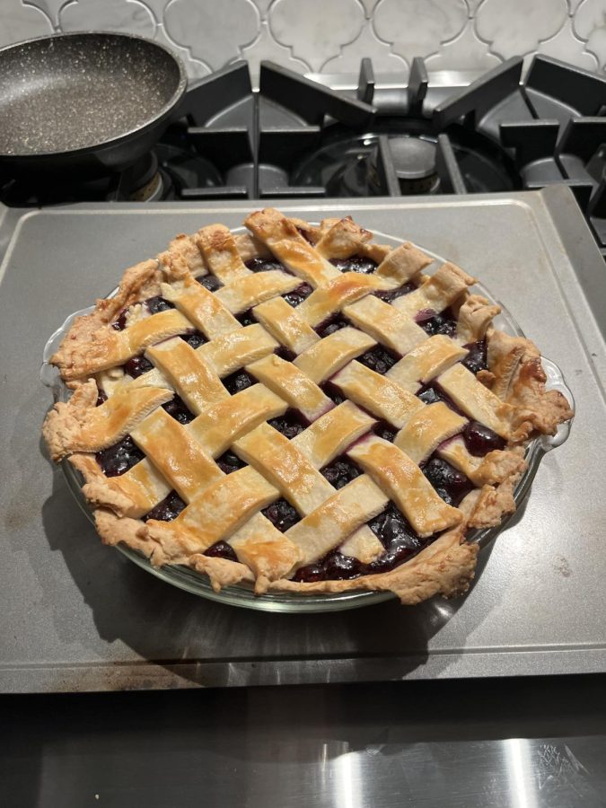 WCHS junior Sophie Myers baked a blueberry pie with her her family as a way to spend time with them and produce a yummy dessert.
