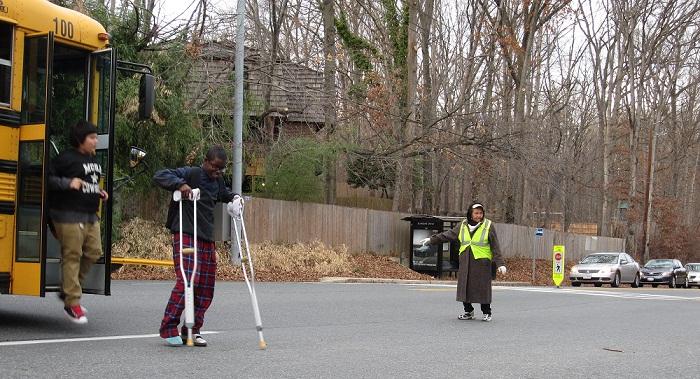 Volunteer guard keeps students safe