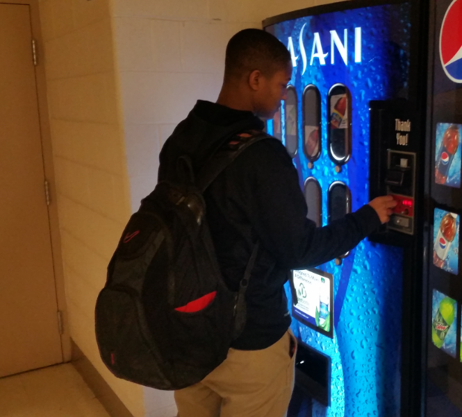 Buying products from vending machines is banned during school hours and only available before and after school. 