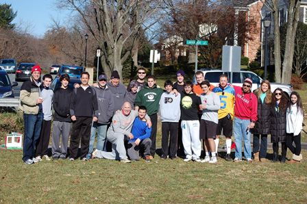 Family and friends of junior Eli Promisel gather for their anual game of Thanksgiving football.