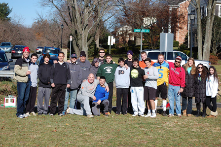 Family and friends of junior Eli Promisel gather for their anual game of Thanksgiving football. 