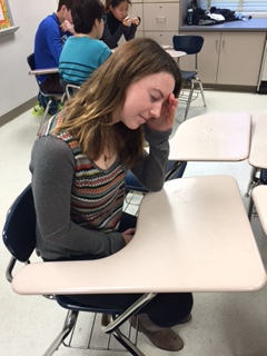 Junior Bridie Dunn struggles to concentrate in class despite the heat.