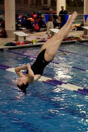 Junior Bridie Dunn successfully lands a dive in a recent competition. 