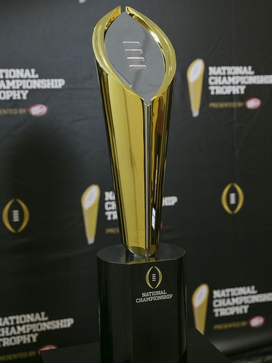 The new college football playoff consists of the top 4 teams in the country playing for the newly designed championship trophy. 