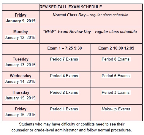 Students, staff 'surprised' by exam schedule change