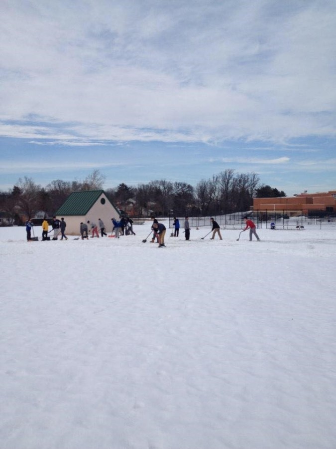 In+preparation+for+tryouts+Feb.+28%2C+boys+lacrosse+players+shoveled+their+practice+field+Feb.+25%2C+only+to+have+school+closed+the+next+day+due+to+snow.+