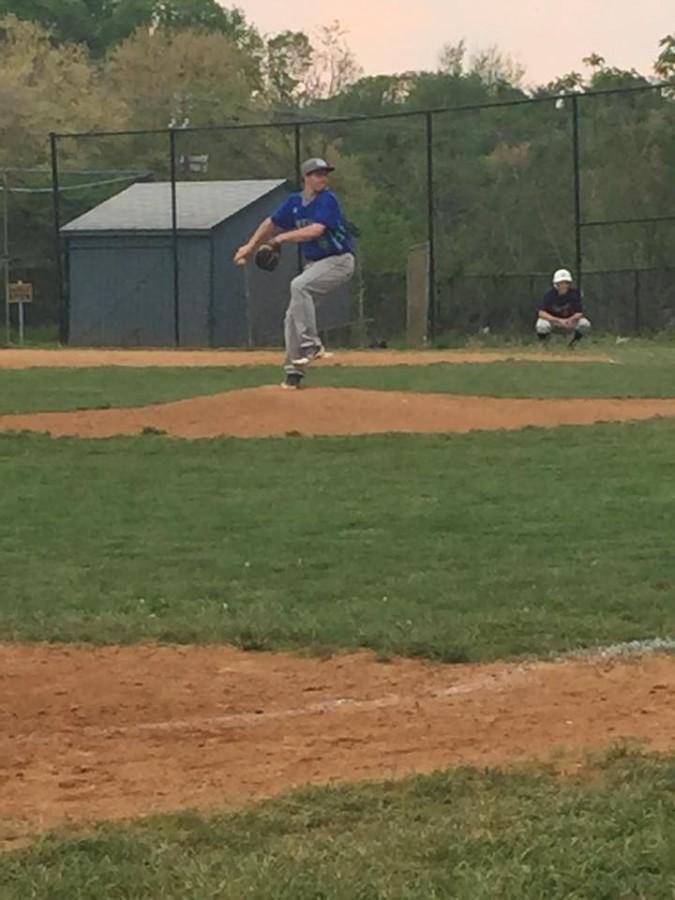 Senior Griffin Horn pitches in a losing effort to Wootton on their senior night