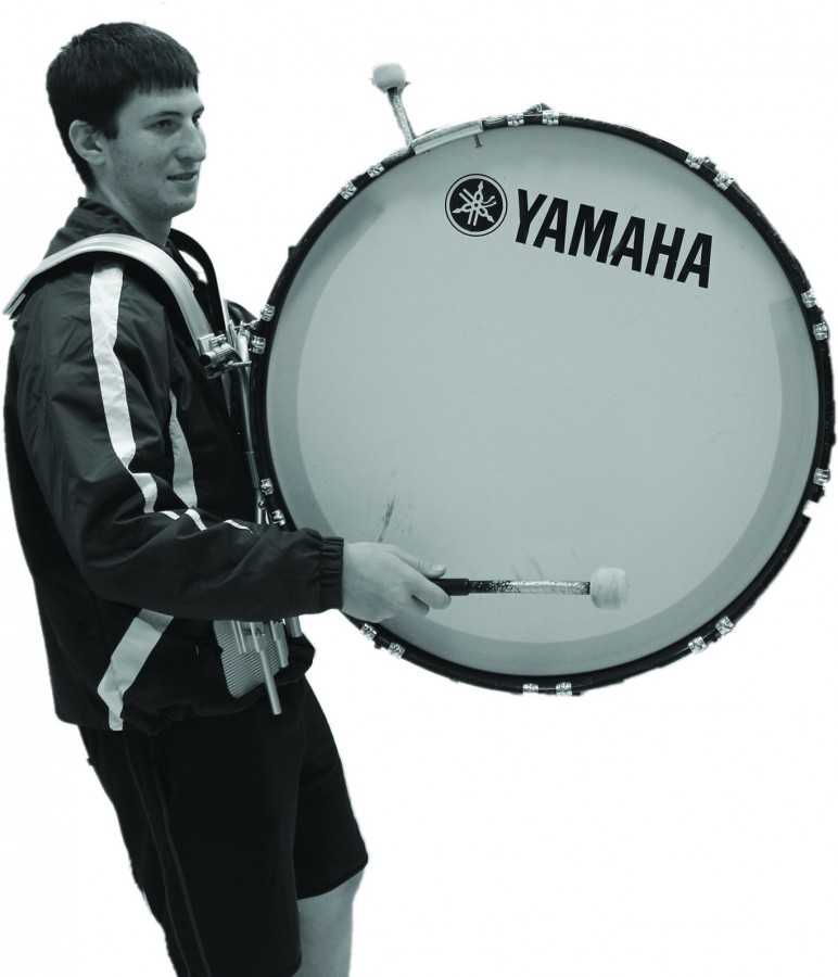 Senior CJ Snow plays the bass drum.