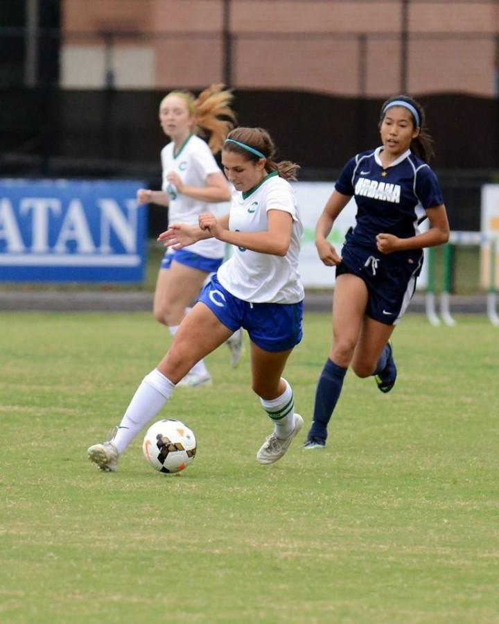 Senior+captain+Nicole+Brodkowitz+leads+the+girls+soccer+team+to+the+state+semifinal.+