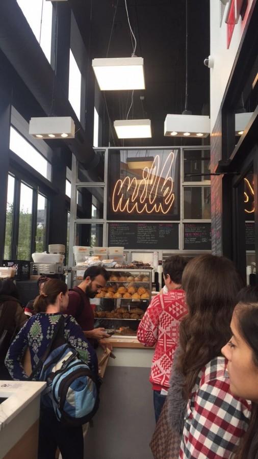 Customers gather at Milk Bar to try its rich desserts.