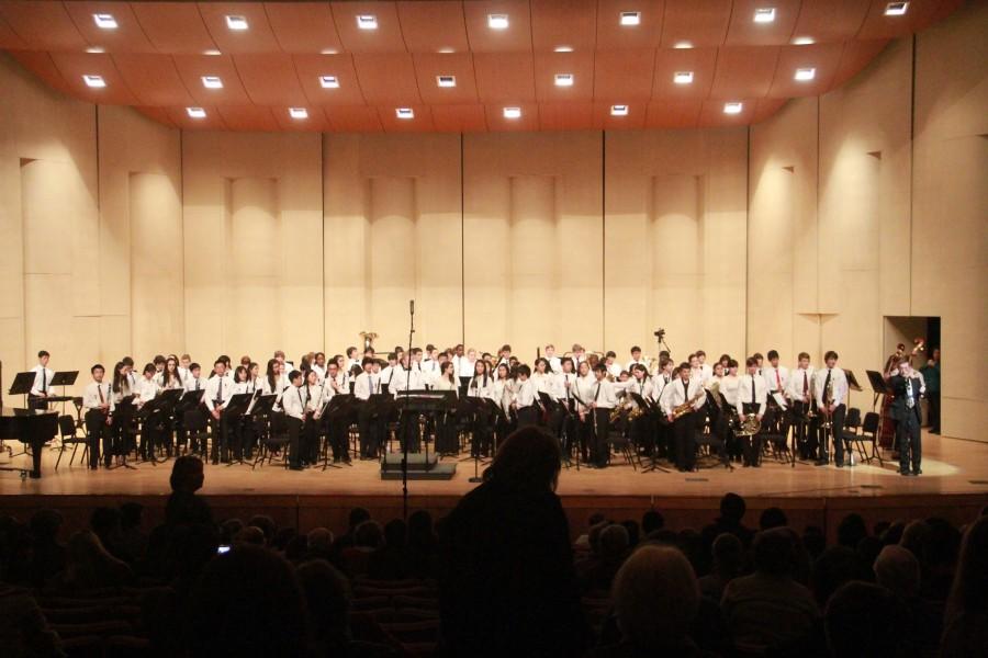 Students perform in the All-State Band performance in Feb. 2014.Some students are part of the CHS, All-County and All-State bands. 