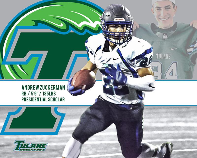 Running back and Churchill rushing yards-leader Andrew Zuckerman will play football at Tulane next fall. 