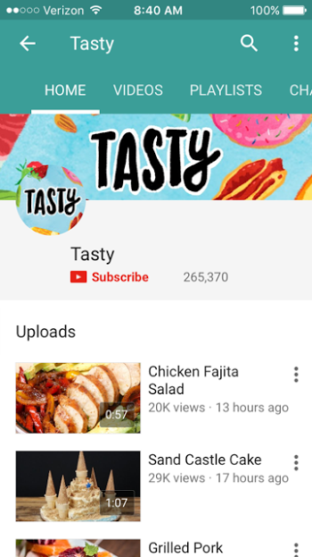 Tasty offers a variety of short videos showing how to make different recipes, both savory and sweet.
