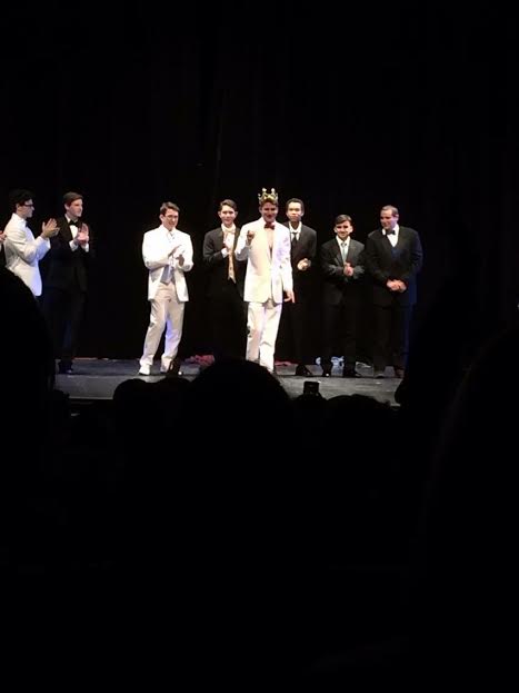 Senior Jake Certner accepts his crown after emerging victorious from the annual Mr. Churchill competition.
