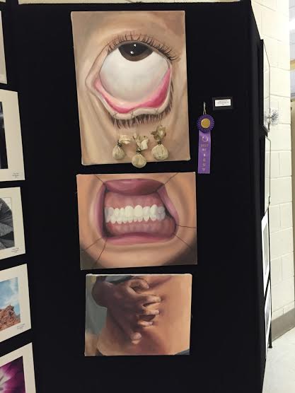 Senior Josie Scriven's painting of various parts of the body being stretched was awarded with the best artwork award.