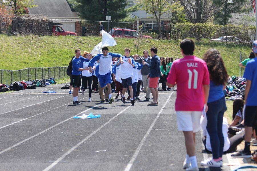 The Allied softball team is announced at the pep rally April 15.