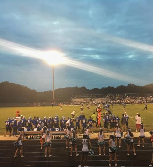 Cheerleaders look on as CHS takes on Einstien Sept. 9. The Bulldogs lost to the Titans 31-16 in their first home game of the season and are off to a 0-4 start.