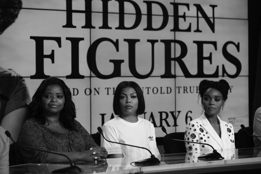 Octavia+Spencer%2C+Taraji+P.+Henson+and+Janelle+Monae+at+a+press+confrence+for+%E2%80%9CHidden+Figures.%E2%80%9D+The+movie+is+the+highest+grossing+film+of+2016.+