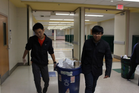 Environmental Club members work to decrease wastefulness at the school.