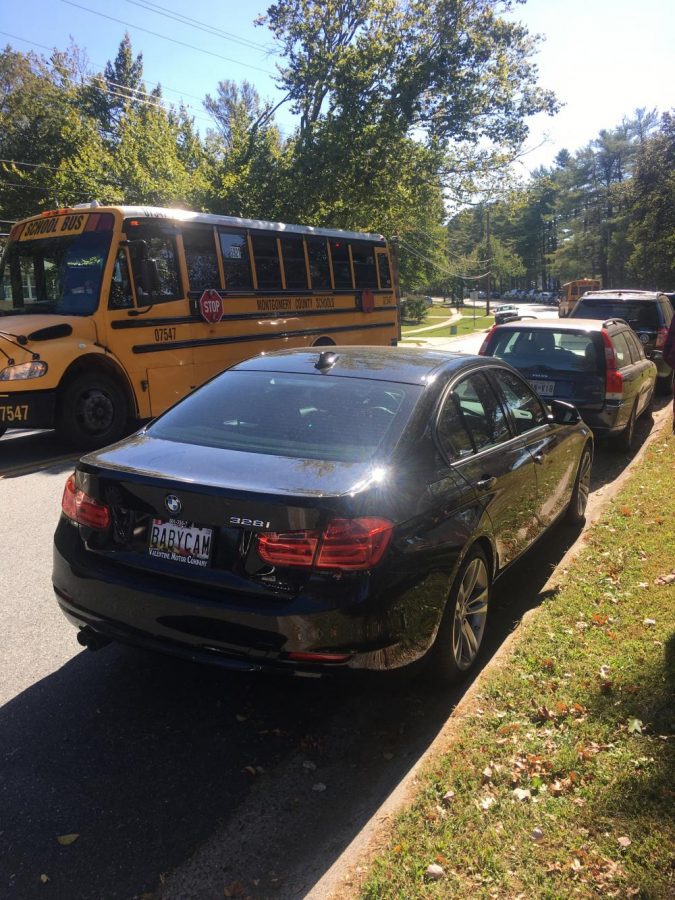 Junior Camie Kia's car parked on Gainsborough Road. She now parks there during the school day since she received a permit.