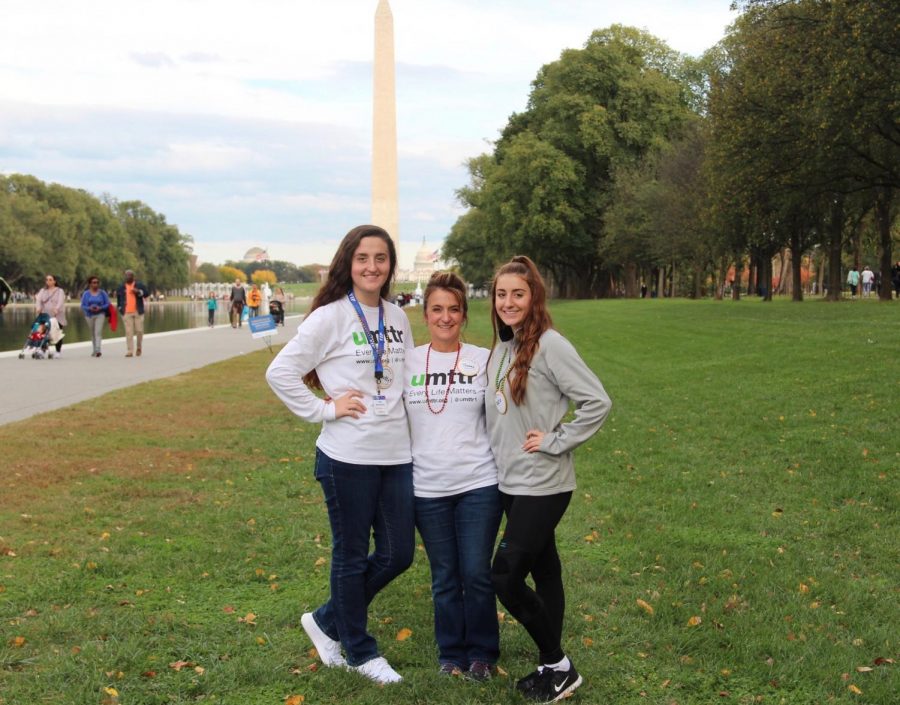 Shelly Baker (middle) and her children Gabriella (left) and Gina (right) led a team and fundraised over $2,000 at the Out of the Darkness Walk Oct. 28.