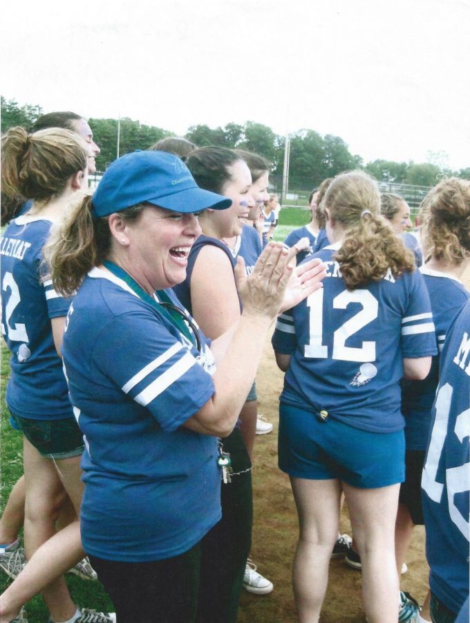 Brandes cheered on the Class of 2012s girls during their annual Powderpuff game.