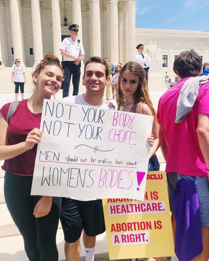 WCHS+Students+Caitlyn+McCabe%2C+Ethan+Greenstein%2C+and+Jackie+Verba+attended+the+protest+for+abortion+rights+in+DC+on+Tuesday+May+21st.