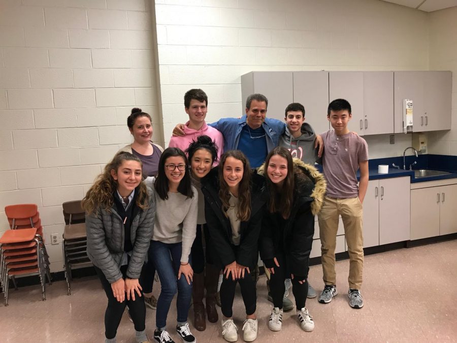 WCHS students devote time into volunteering at the Potomac Community Center. Left to Right: Beth Coffman, Assistant Director of Potomac Community Center, Luke Sumberg,  Sydney Rodman, Macafie Bobo, Abbey Zheng, Julia Greenberg, Jordyn Reicin, Peter Selikoqirz, Director of Potomac Community Center, Adam Horowitz, Andrew Chan.