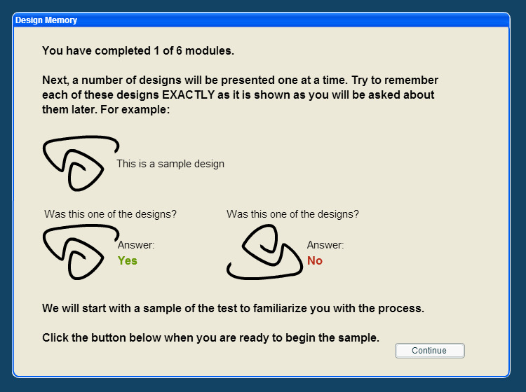 A section of the ImPACT concussion test ask students to memorize shapes and choose which shapes was shown seconds later. Through these tests cannot prevent concussions, they can show when  it is safe to clear an athlete. 