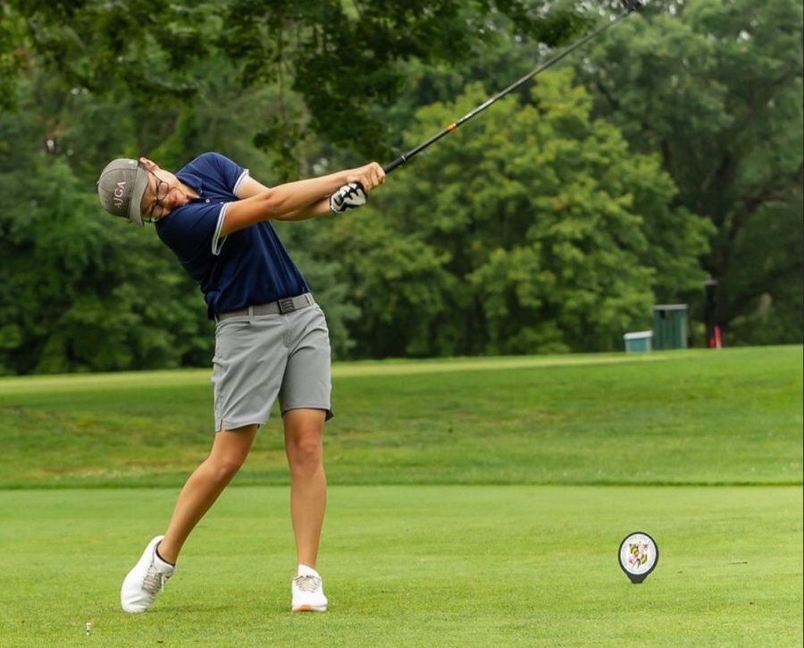 Hankim keeps perfect form as she follows through the ball. Hankim was one of the teams most consistent players throughout the season. 