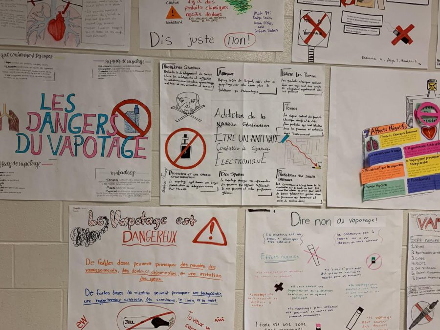 French+students+were+assigned+a+project+to+demonstrate+the+dangers+of+vaping+and+to+bring+attention+to+the+addictive+tendencies+it+can+cause.+