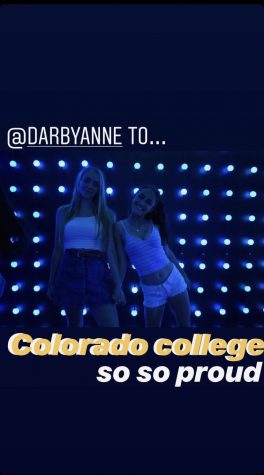 Senior Emma Chens Instagram story congratulates her friend after getting into Colorado College with the words so proud.  
